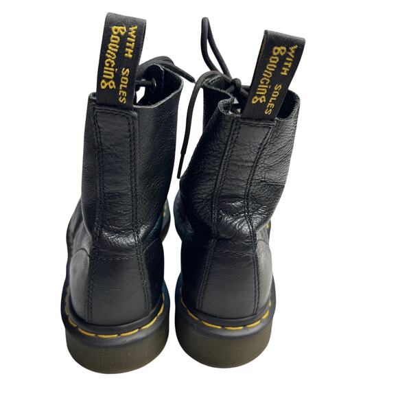 W7 Dr. Martens 1460 Combat Boots Black Leather 8-Eye Lace-Up Moto Grunge Punk - Picture 4 of 12